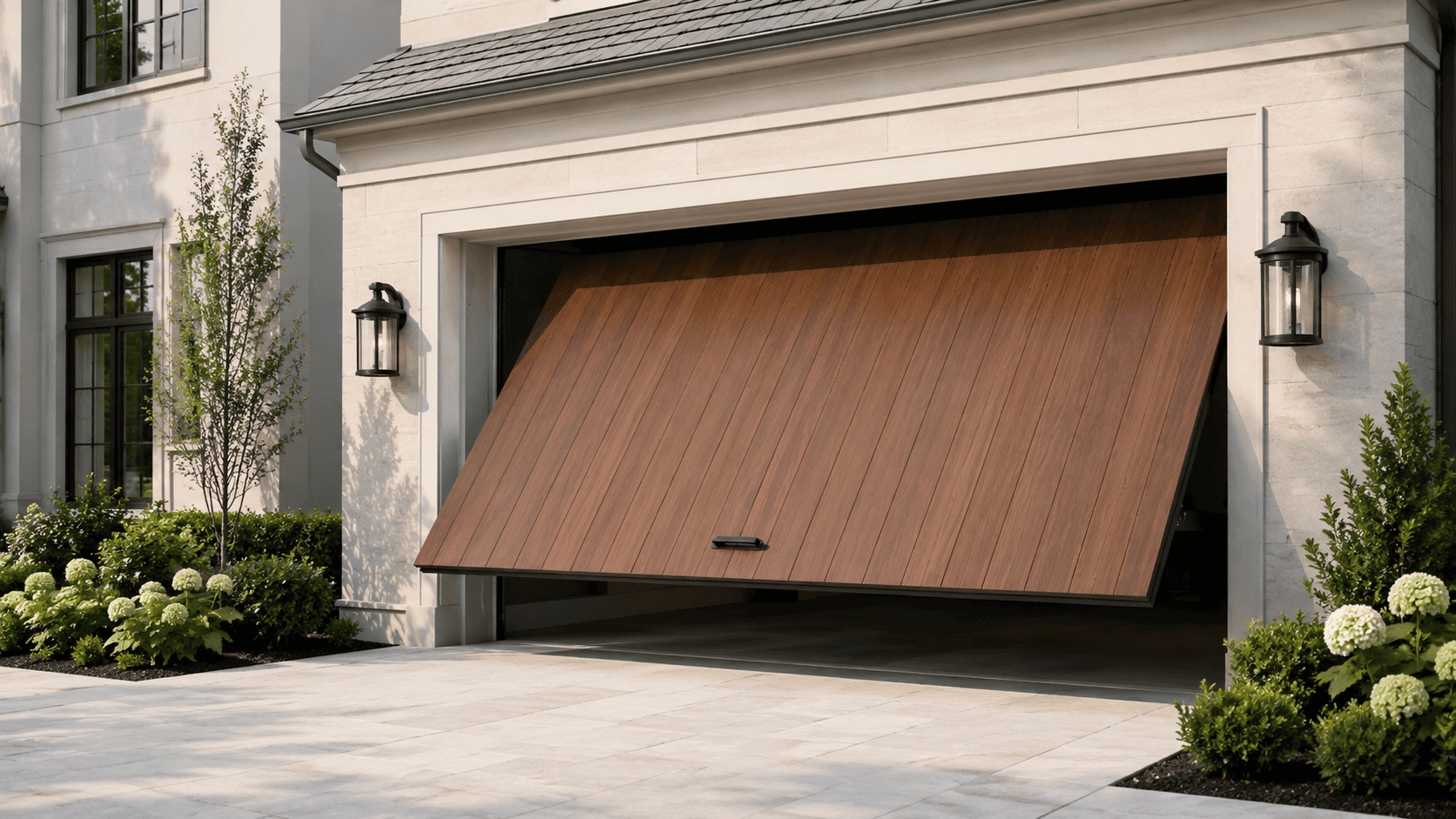 Garage door repair in progress — Midwest City